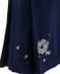 卒業式袴単品レンタル[プリント]紺に金箔で梅や菊[身長153-157cm]No.529